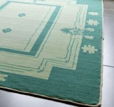 Teal Medallion Wool Rug